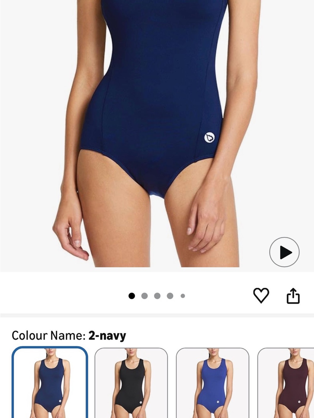 Baleaf Navy One-Piece Swimsuit with Logo Accent